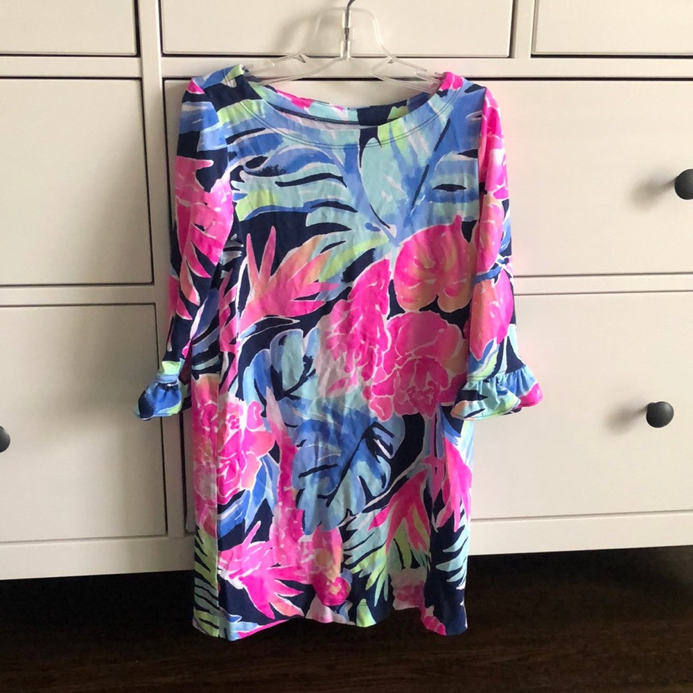 Sophie Ruffle Dress Lilly Pulitzer High Tide Navy